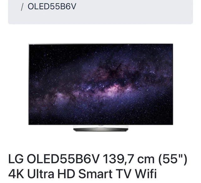 smart téléviseur 4K LG oled55b6v wifi 140cm