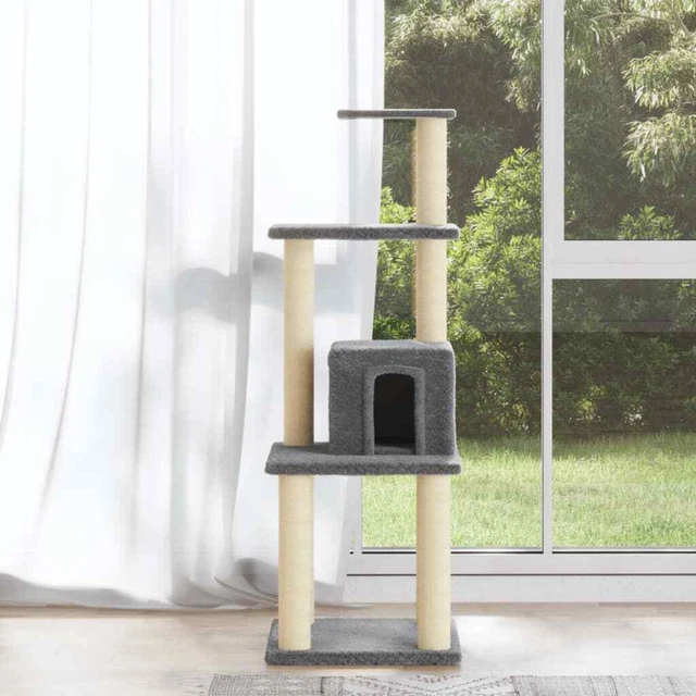 Arbre à chat avec griffoirs en sisal Gris clair 105 cm