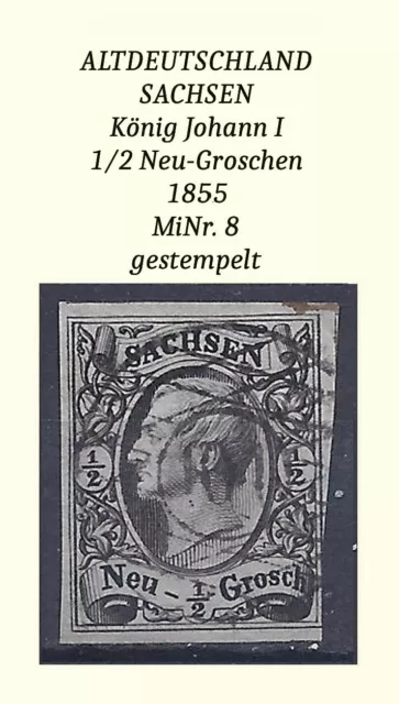 AD Sachsen MiNr. 8 gestempelt Nr. 101 Schellenberg, Sammlerstück