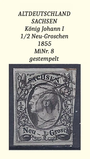 AD Sachsen MiNr. 8 gestempelt Nr. 101 Schellenberg, Sammlerstück