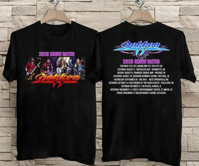 Dokken 2023 Show Dates Rock Band T-Shirt Black Gift Fans Music TP980
