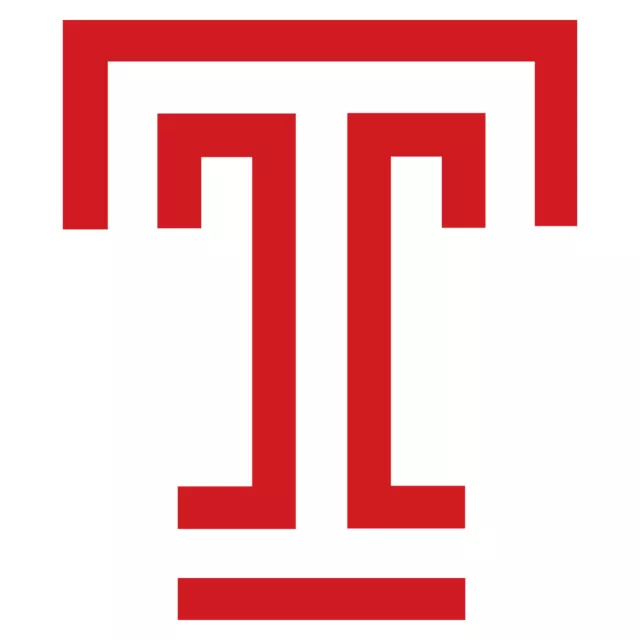 Temple Owls University T Logo 2" Vinyl Decal Sticker Car Window Laptop V#2 (2x)