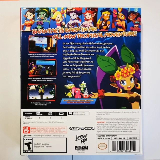 SHANTAE AND THE Seven Sirens Limited Run Collector's Edition - Nintendo ...