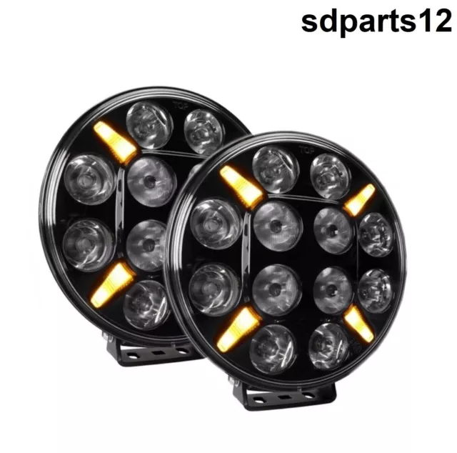 2x Faros LED Largo Soporte + Luz Blanco/Naranja 12-24 120W Camión MTB 4x4