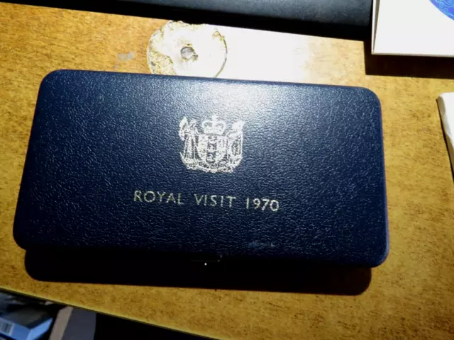 1970 NEW ZEALAND PROOF LIKE ROYAL VISIT COIN SET  c1