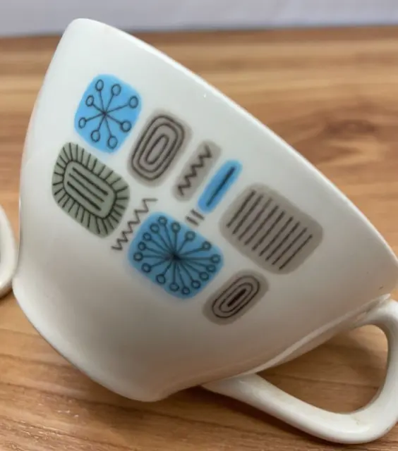 2 Vintage Mid Century Modern Canonsburg Pottery Coffee Tea Cups
