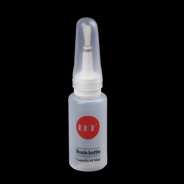 50ml Plastic Clear Alcohol Rosin Solder Flux Paste Bottle Dropper With Brush`
