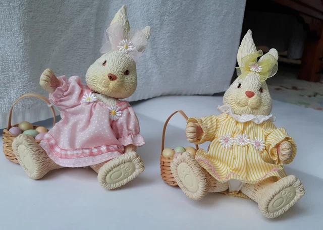 Vintage Russ Easter Bunnies Poseable Figurines