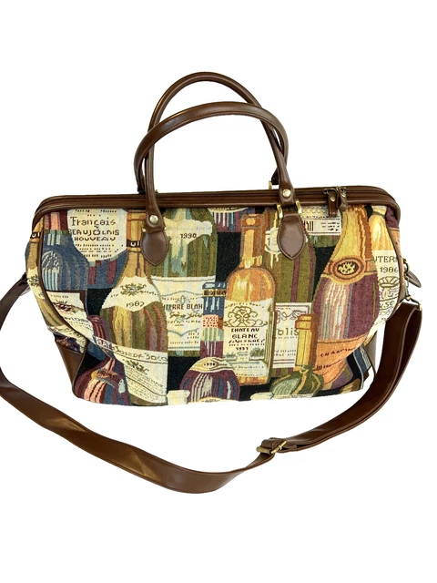 BUENO VINTAGE TAPESTRY Overnight Weekender Bag Wine Print
