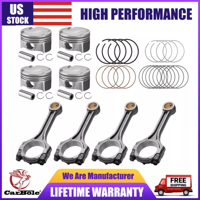 Engine Overhaul Kit Con Rods Piston w/Ring For Hyundai Kia Soul Forte 1.6L Turbo