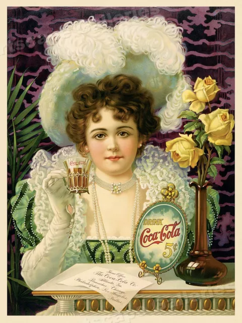 1890s Coca-Cola Classic Vintage Soft Drink Advertising Poster - 24x32