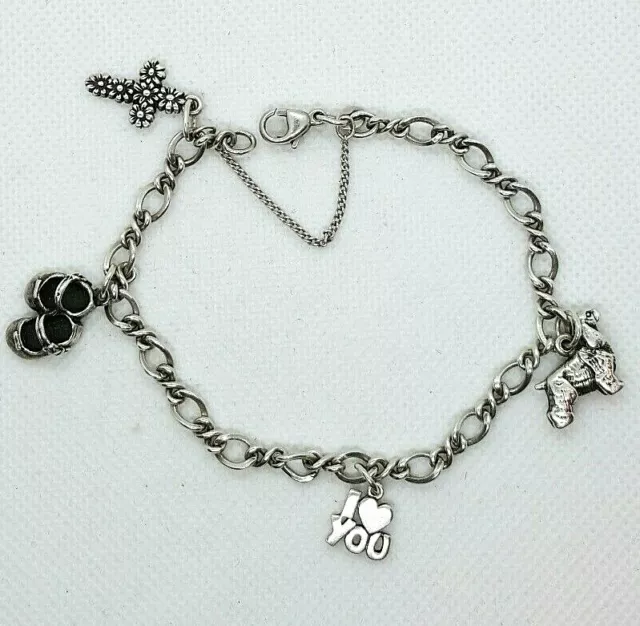 JAMES AVERY STERLING SILVER CHARM BRACELET WITH 8 CHARMS - LB-C1148