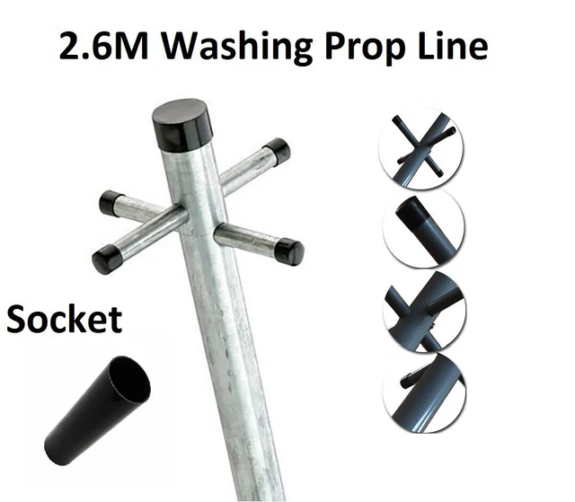 Heavy Duty Galvanized 2.2m Washing Line Post 7ft Clothes Pole W/ Ground Socket E - Foto 9
