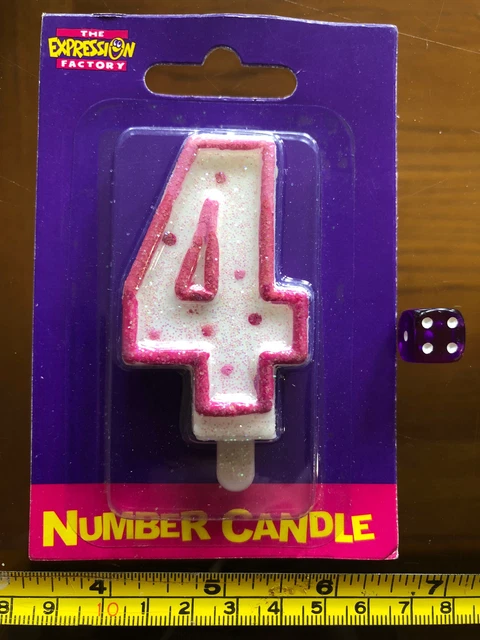 4 Quattro Candele Numeri Cera Rosa Ragazza Festeggia Nuovo Topper Torte Compleanno