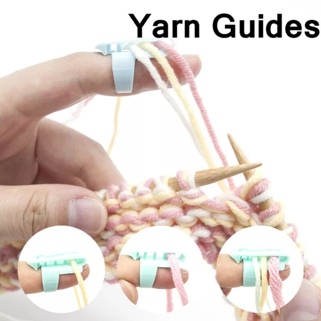 4Pcs Finger Splitter Sweater Wool Knitting Tool 4 Yarn Guide Thimble SeD`LN