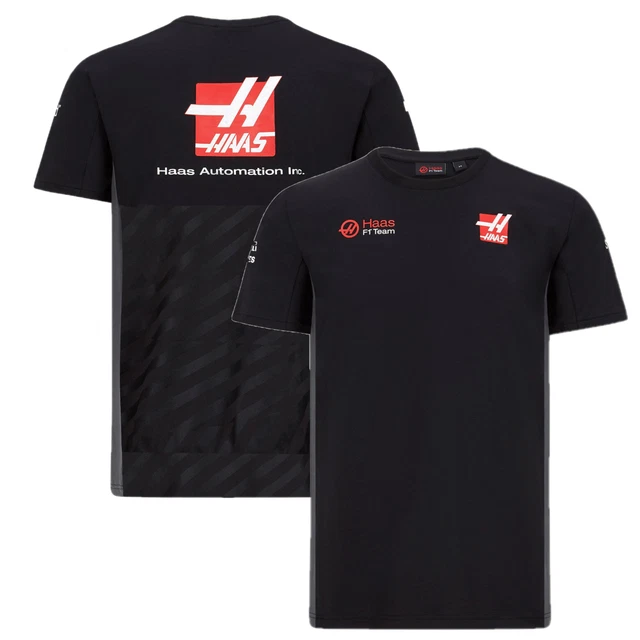 T-shirt Haas Formula 1 (taglia 7-8y) manica corta cucita nera squadra - nuova