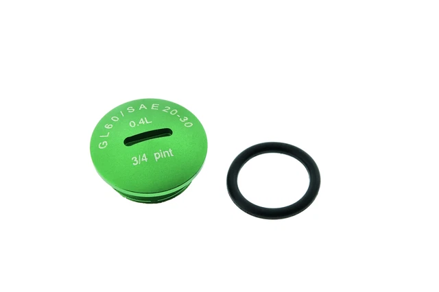 Verschlussschraube ALU GRÜN mit Beschriftung für Motor Simson S51 SR50 KR51/2