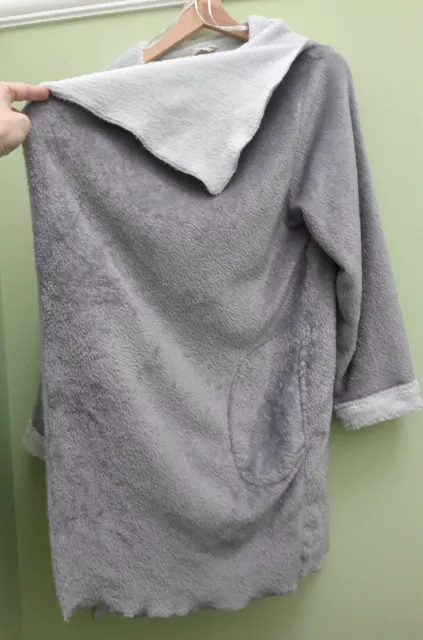 Blooming Marvellous fluffy Grey Dressing Gown hip length with pockets. VGC 2