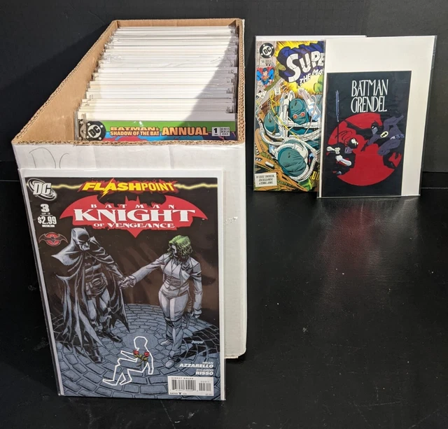 Short Box Lot Of 92 Batman & SUPERMAN Comics - Gotham KNIGHTS, Shadow, Action