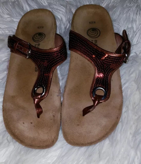 Eurowellness Balance Sandals Brown Sequin 8.5 / 9 Womans