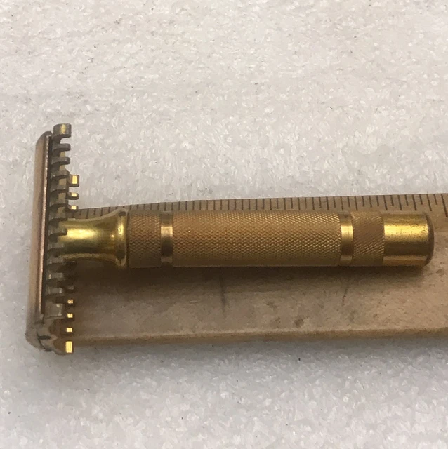 Vintage 1930S Gillette Goldtone Open Comb Reissue #17567 Safety Razor Lot 1291 3