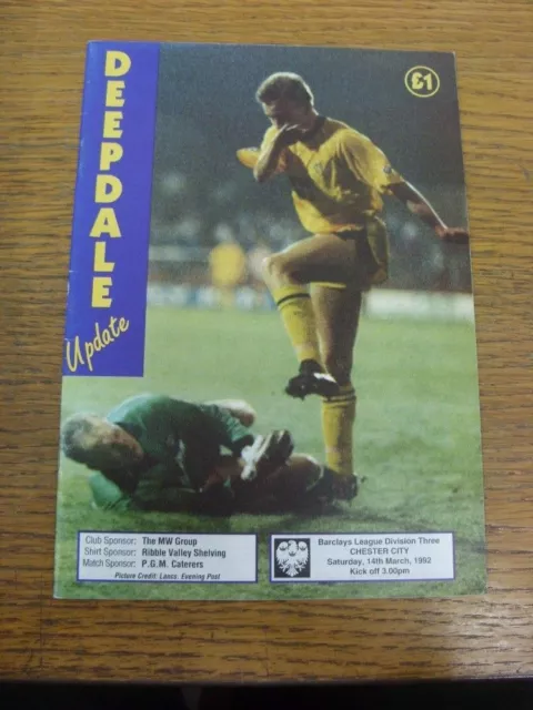 14/03/1992 Preston North End v Chester City  . UK ORDERS ALL INCLUDE FREE ROYAL