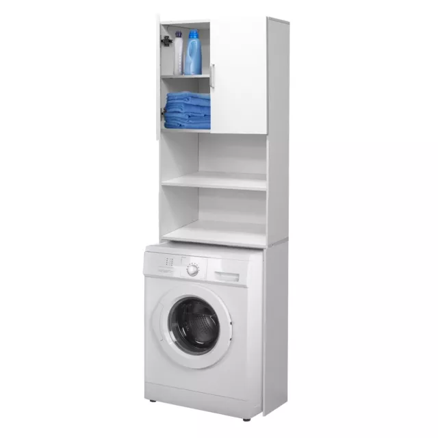 Mobile lavanderia a colonna porta lavatrice e asciugatrice a vista Lignum  olmo leone