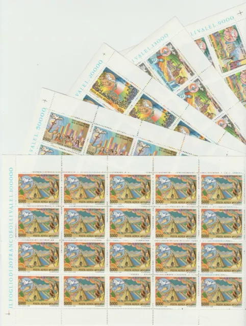 s37339 VATICANO 1988 MNH** Nuovi** Viaggi Papa V 5v Foglio NON PIEGATO