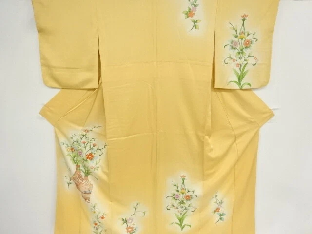 41791# Japanese Kimono / Antique Kimono / Embroidery / Floral Plants