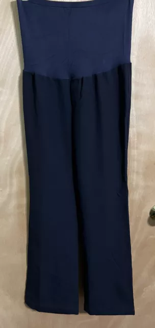 gap baby boot cut maternity dress pants size 10 navy full panel