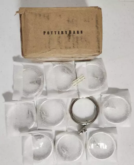 New ! Pottery Barn Polished Nickel Clip Ring Large 2.5" ( 10-Rings/PKG )   - F S