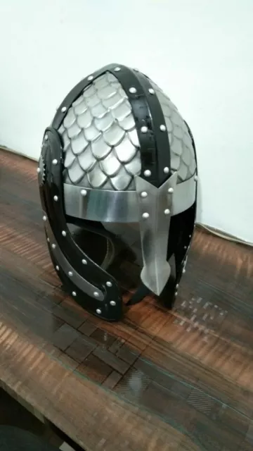 Medieval Steel Viking Vendel Helmet With Chainmail Hand Forged Helmet