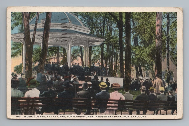 Music Lovers at the Oaks Portland Amusement Park Oregon Postcard
