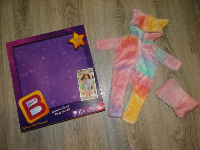 B R Friends Rainbow bodysuit Dolls Outfit+pillow pyjama  fits Our Generation set