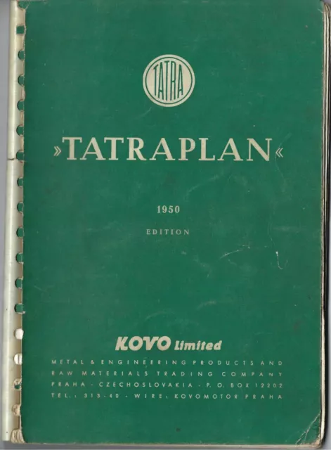 TATRA  Tatraplan Owner´s manual 1950 Handbuch Ostblock handbook BA