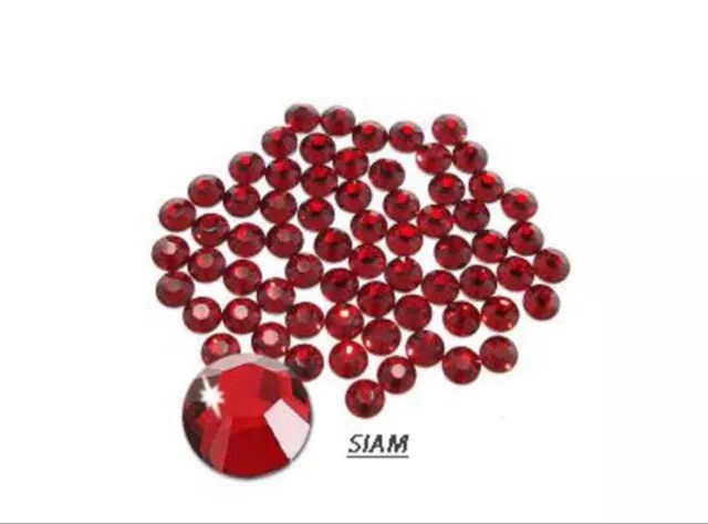 25 Original Swarovski 2028 flache Rückseite SIAM-KRISTALLE - SS34 oder 7,2 mm - aufkleben