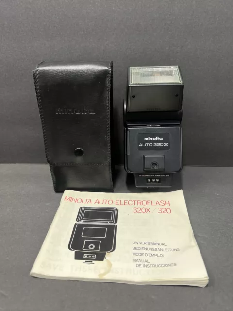 Minolta Auto 320X Black Shoe Mount Electroflash For Minolta Film Camera