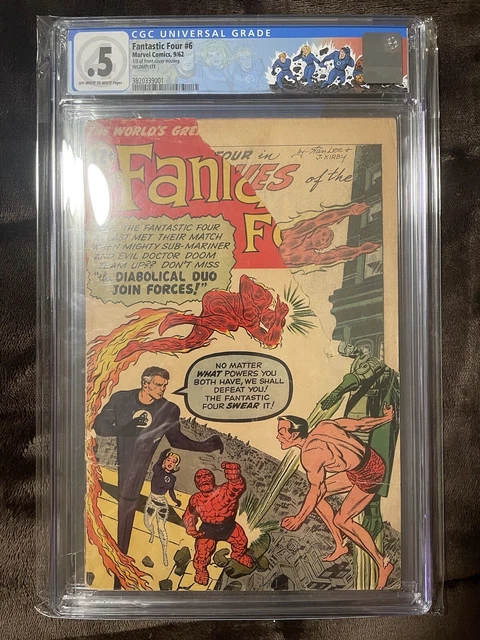 Fantastic Four #6 Cgc 0.5, 1St Marvel Villain Team-Up, 2Nd Dr Doom, Subby App
