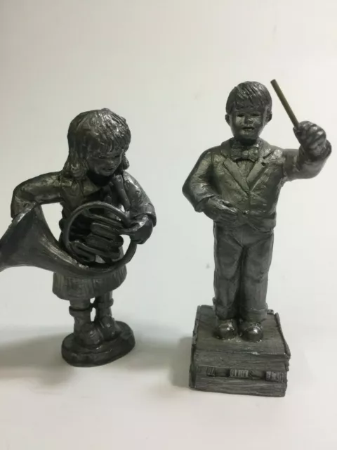 MICHAEL RICKER 1992-93 PEWTER Boy Conductor Girl French Horn Figurines