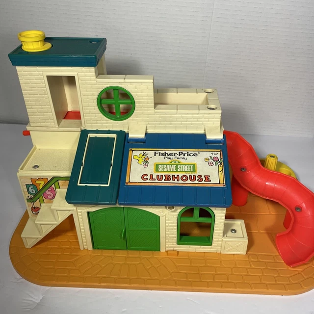 Vintage Fisher Price Little People Sesame Street Clubhouse #937 Incomplete Vintage Fisher Price Little People Sesame Street Clubhouse #937 Incomplete