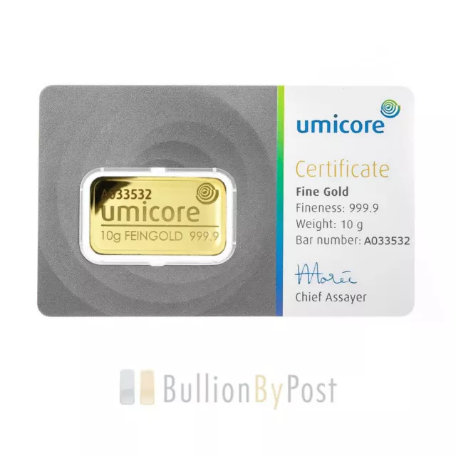 Umicore 10 Gram Gold Bar 2