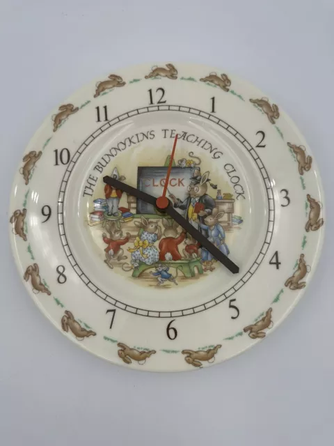 Royal Doulton Bunnykins - Teaching Wall Clock - Bone China - Made in England