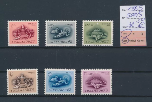 LR50595 Luxembourg 1955 caritas charity stamps fine lot MNH cv 32,5 EUR