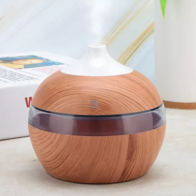 Table Top Round Wood Grain Humidifier For Home And Office Use USB Powered(1) SD