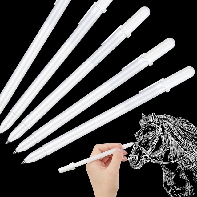 SONEER White Gel Pen - 10 Pcs Pens 0.8mm Fine Point For Artists, Line