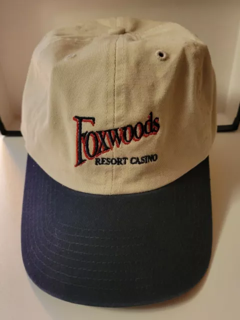 FOXWOODS RESORT CASINO BASEBALL ADJUSTABLE HAT / CAP / *Beige/Navy*