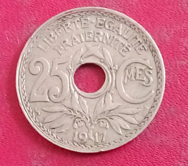 Pièce 25 centimes Lindauer 1917 Fautée SUP