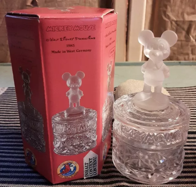 HOFBAUER Comics Club Disney LEAD CRYSTAL FROSTED GLASS Mickey Mouse Trinket Dish