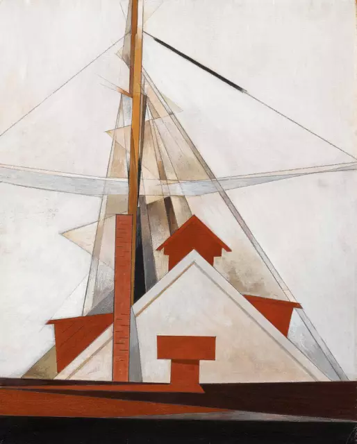 Masts by Charles Demuth as HIQU Art Print on Canvas