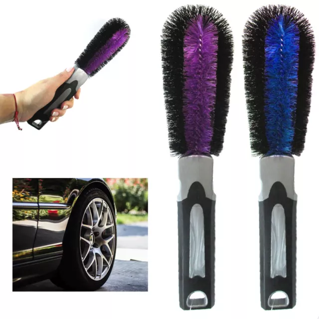 2 Pack Car Wheel Brush Easy Reach Rim Detailing Brush Soft Bristle Auto Tire
